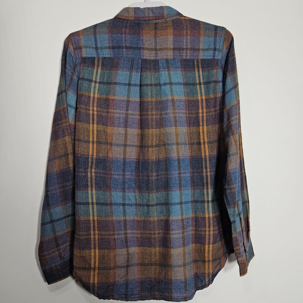 Toad&Co Reform Flannel Plaid Shirt Women’s Medium Organic Outdoor Casual - Picture 4 of 9